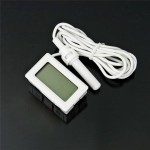 Digital thermometer and hygrometer with wire / probe, white color